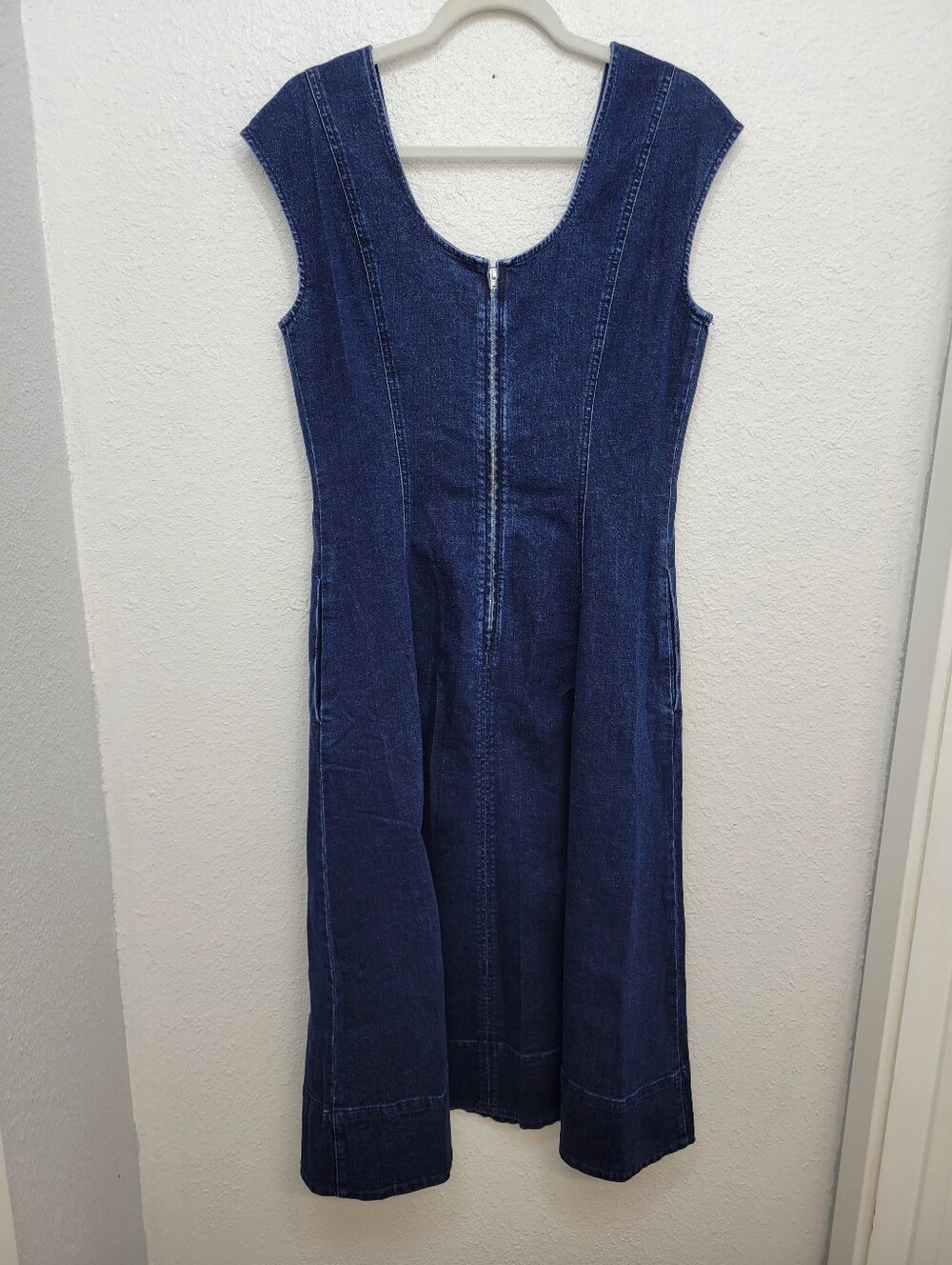 Madewell Denim Seamed Scoopneck Midi Dress NX932 Size 8 NWT - Picture 5 of 8